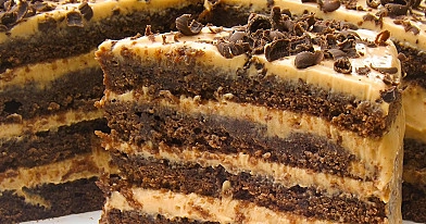 Ciasto czekoladowe z kremem karmelowym