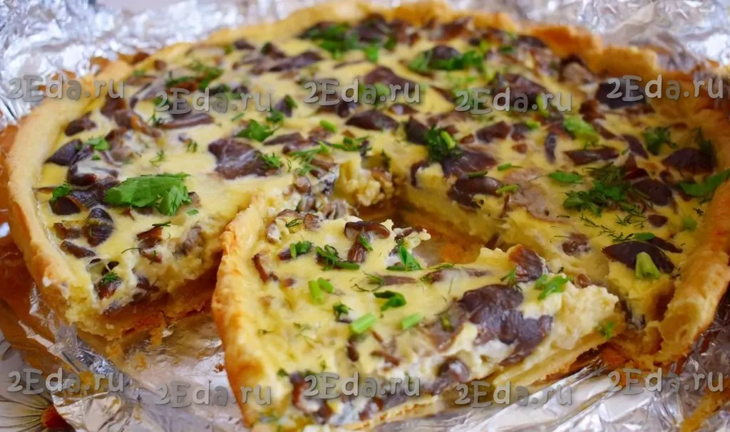 Ciasto-tarta z grzybami i serem