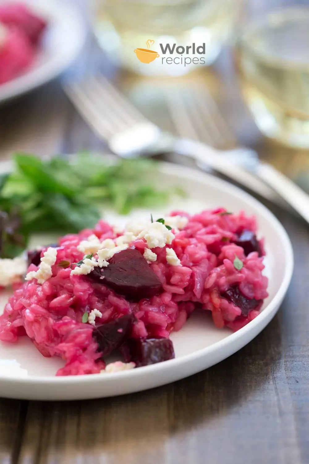 Risotto z młodymi burakami świeżym tymiankiem i serem feta